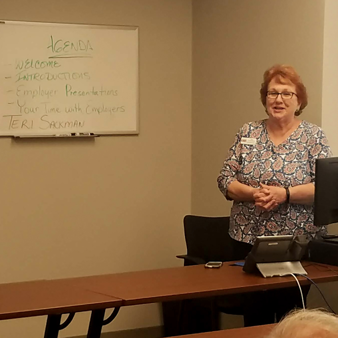 Teri Harbacheck presents at Maximus Job Fair