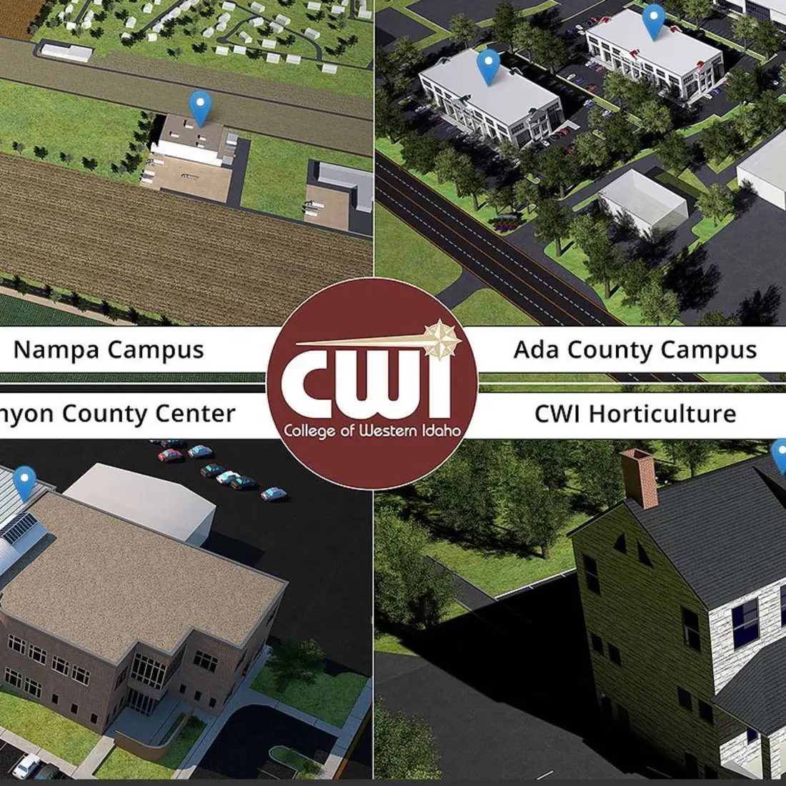 Virtual images of CWI buildings