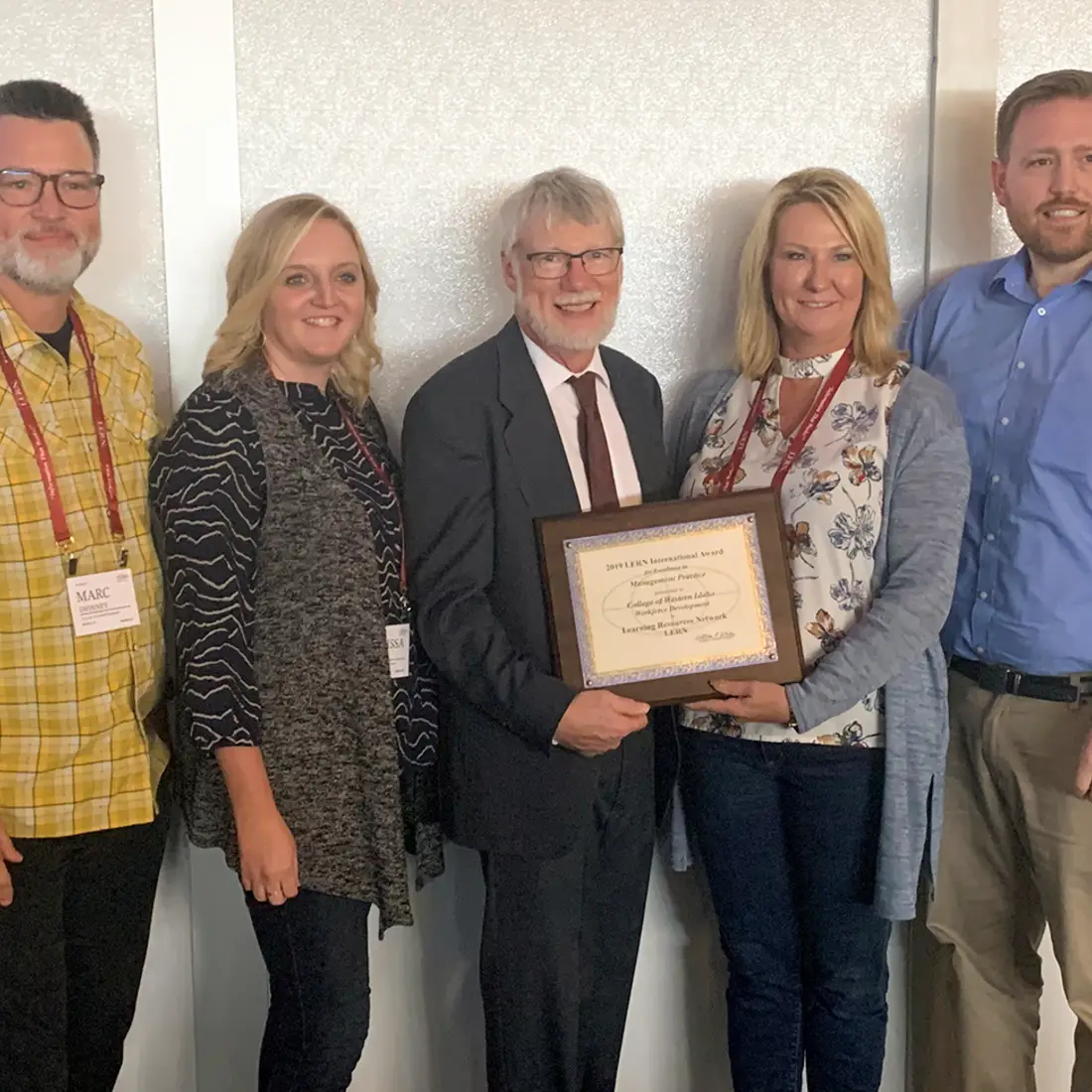CWI's Workforce Development team - recipients of the 2019 LERN International Award for Excellence in Management Practice 