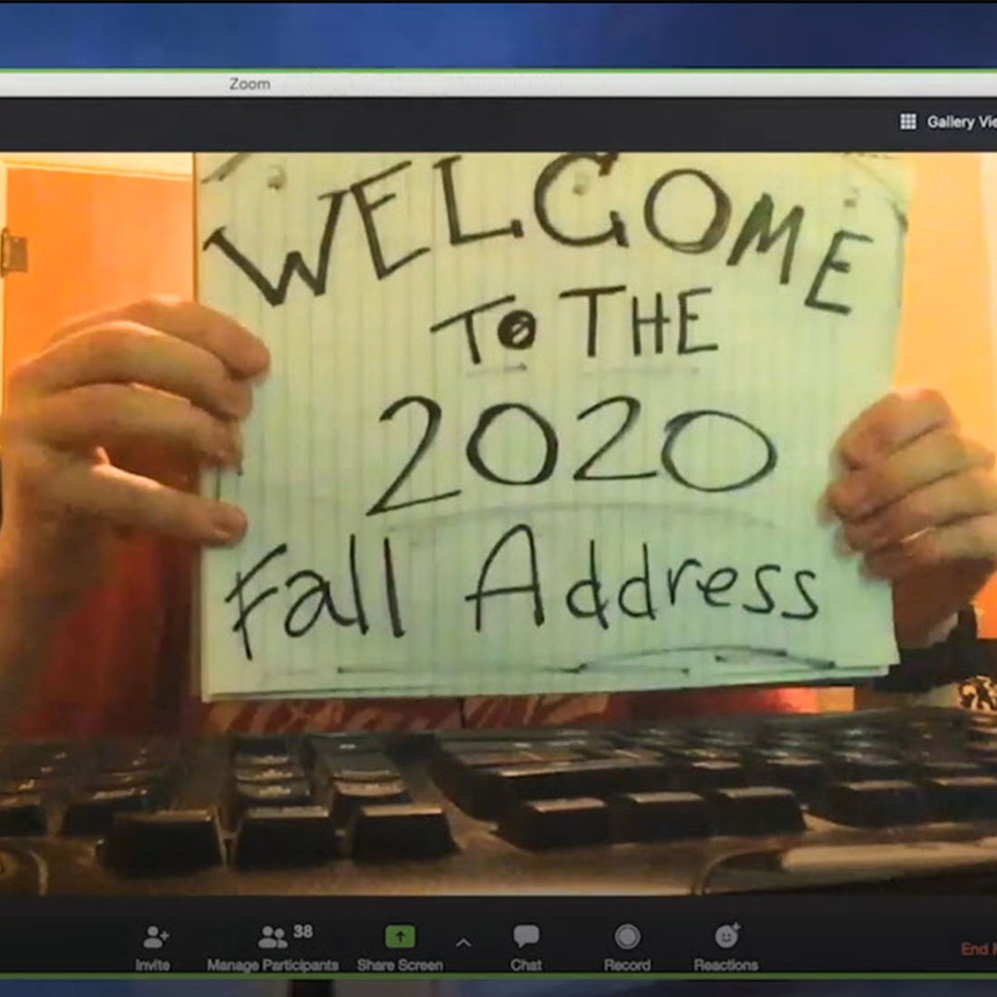Welcome to the 2020 Fall Address Zoom screen