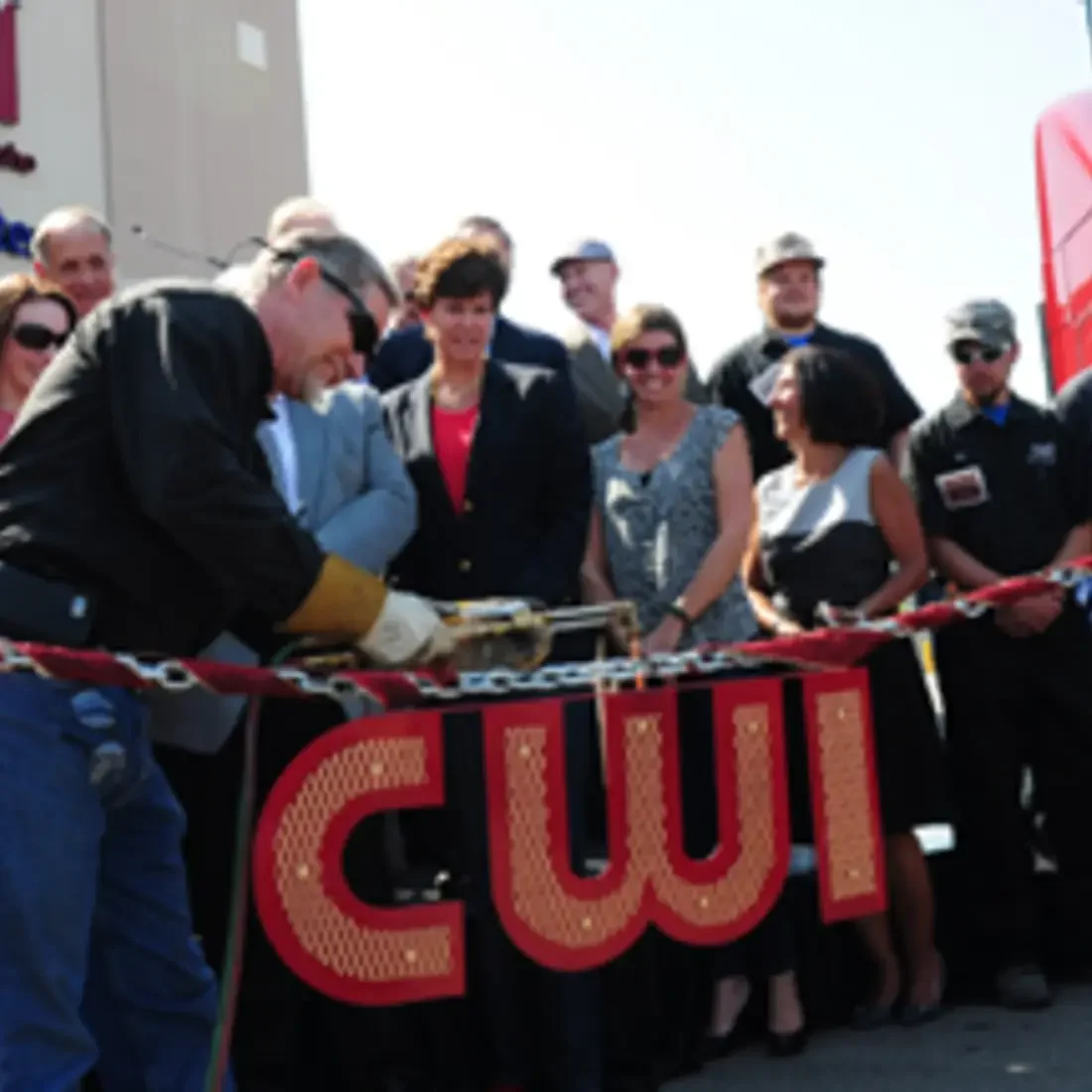 Ribbon cutting in-front of Micron building