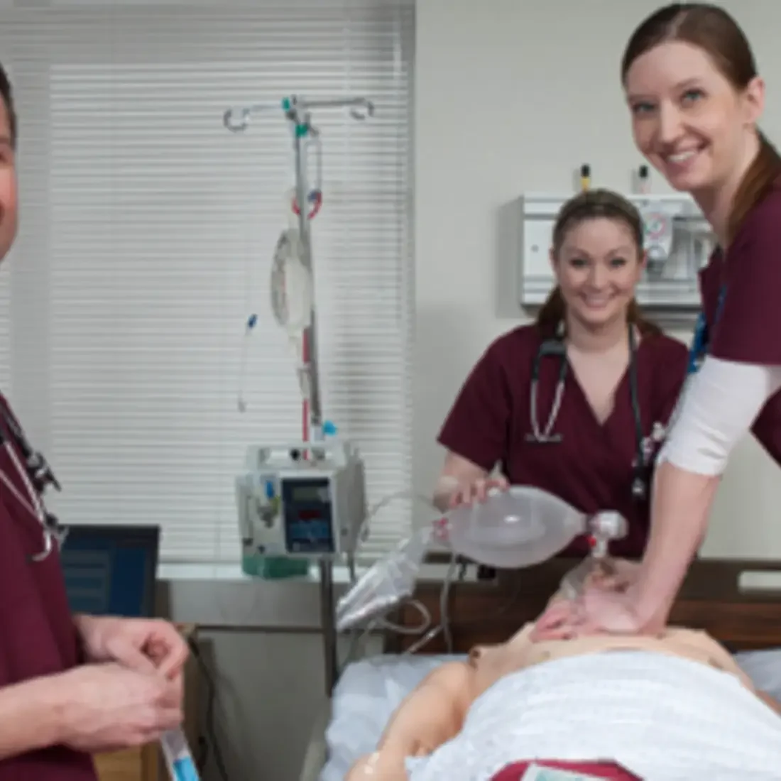 Nursing students in lab