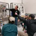 HVAC instructor instructing a group of students