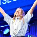 Autumn Harvey celebrating her win