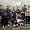 Group of students in front of CWI sign