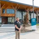 Ryan Hanson standing outside of Student Success Center