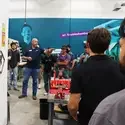 Faculty and students interact with one another 