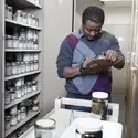 student in lab