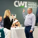 David Bishop is sworn in as a new member of the College of Western Idaho Board of Trustees.