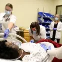 Students in the new, Nursing Program simulation labs