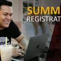 Student registering for summer classes