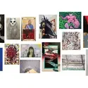 A collage of student art work is displayed.