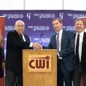 Leadership from College of Western Idaho and The College of Idaho announcing Yote Track partnership