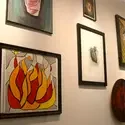 Paintings displayed in the Art Studio Gallery located at the Nampa Campus Academic Building