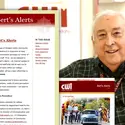 Bert and images of the first and recent issues of Bert's Alerts