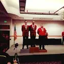 Three SkillsUSA students with their awards