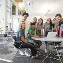 Students around a table