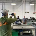 Crew filming students at the Nampa Campus Micron Education Center