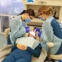 Dental assistant students in lab
