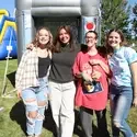 Students in front of activites at Resource Fair