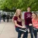 Students outside the Nampa Campus Academic Building