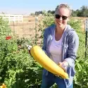 Andrea Schumaker working in CWI Campus Garden