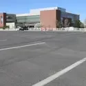 Cars in the parking lot at the Nampa Campus Academic Building
