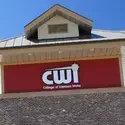 Close up of CWI logo on the Aspen building