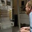 Student studying instruments in lab