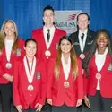 SkillsUSA students with their awards