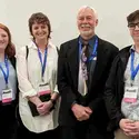 CWI students, Kylee Malouf, left, Mercedes Nelson, and Timothy Buckles with world-renowned social psychologist, Roy Baumeister. 