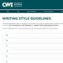 View of Writing Style Guidelines webpage
