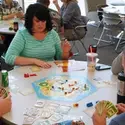 Students at Settlers of Catan Tournament