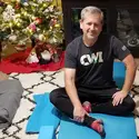 Employee Wellness Challenge participant, Ted Daniels, ready for some yoga