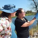 Watershed Watch participants testing water quality