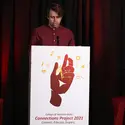 CWI student, Will Young, presenting the Connections Excellence Awards during the 2021 Connections Project event.
