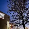 Nampa Campus Academic Building at dusk