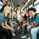 Group of students on bus