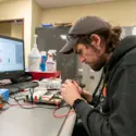 Student working in a lab