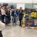 Mike Wheeler leading a tour of the College's Welding lab to members of Leadership Nampa