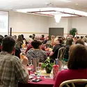 Employees at the Staff Celebration Breakfast and Meeting