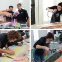 Second-year Collision Repair Technology Students taking a Low Rider Paint class