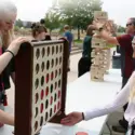Students playing games at the Student Affairs RECfest