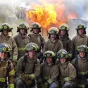 Students in CWI's Fire Service Technology program participating in a practice burn training