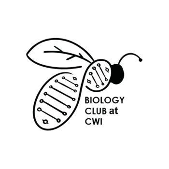 bee outline with the words Biology Club at CWI