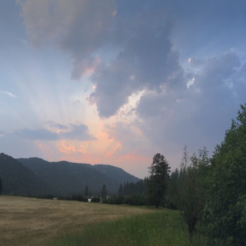 Scenery of the sunrise at miller creek, montana.