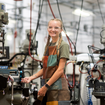 A portrait of a student machinist.