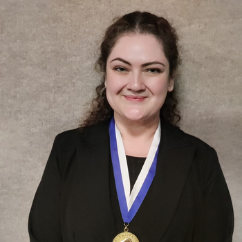 A portrait of a student scholarship winner.