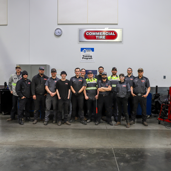 Commercial Tire students in a CWI auto lab