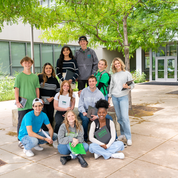Group of students on campus 